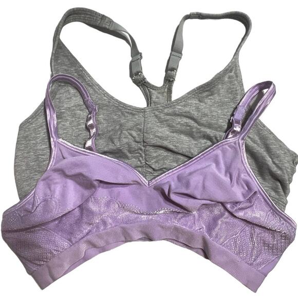 Barely There Wire Free Bralette Sports Bra Top Bundle Lavender Gray Size XL - Picture 1 of 9